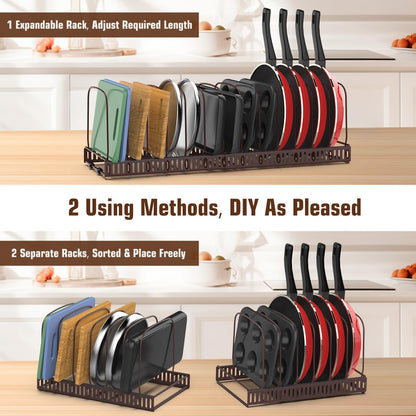 Housolution Cutting Board and Baking Tray Cookie Sheet Organizer, Black | 12"-23" Expandable, 14 Adjustable Dividers, Sturdy Metal Construction, Easy Assembly