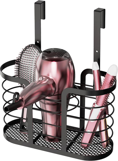 YIGII Hair Tool Organizer, Cabinet Door Storage Basket, Bathroom, Black | Storage for Hair Dryers, Flat Irons and Curling Tools, Space-Saving Cabinet Design for Bathroom Styling Tools