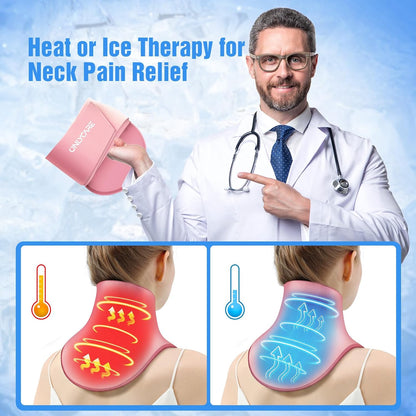 ONLYCARE Neck Ice Pack Wrap Gel - Upgraded Shoulder Ice Packs for Injuries Reusable, Hot and Cold Compress Ice Packs for Neck, Relief of Pain, Office Pressure, Swelling, Sprains
