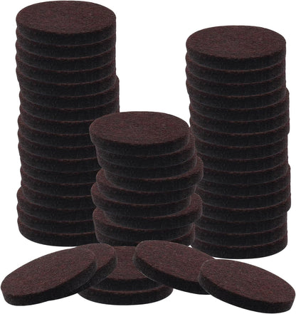 48 Pcs 1-1/2"/38mm Felt Furniture Pads Brown Round | Self Adhesive, 5mm Thick, Anti Scratch Floor Protectors, For Furniture Feet Chair Legs