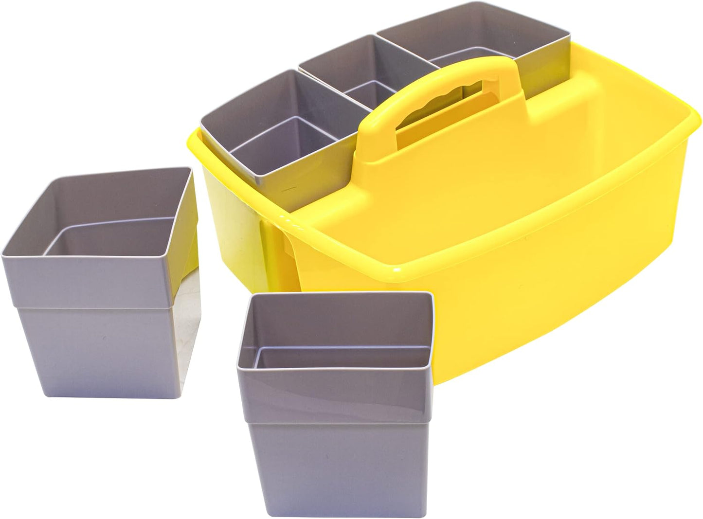 Storex 2-Compartment Large Cleaning Caddy – Multipurpose Supply Organizer with Handle - Black, 1-Pack (00973A06C)