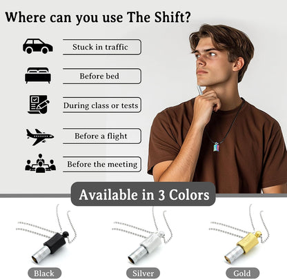 Stress Relief Gift for Men, WomenAnxiety Necklace 528 Hz Breathing Meditation Whistle Mindfulness Device for Stress Relief Calm Meditation Adjusting Breathing Anxiety Relief Necklace
