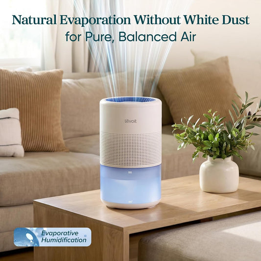 Levoit Evaporative Humidifiers for Bedroom, 19dB, Superior Studio Smart | 4.5L, Large Room Up to 600ft², No White Dust for Baby, Long-Lasting Reusable Filter, Auto Mode, Self-Clean & Dishwasher Safe