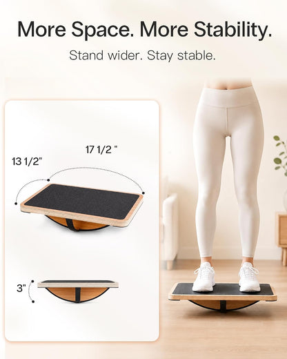 StrongTek Wooden Balance Board, Basic Rocker or Advanced 360° Wobble | Beginner-to-Advanced Options, Non-Slip Surface, Ankle Rehab, Physical Therapy, Core Stability and Balance Training