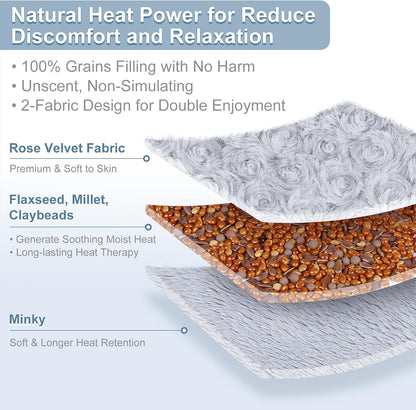 SuzziPad Heating Pad Microwavable for Reduce Discomfort with Washable Cover, 7 x12 Reusable Heat Pads for Shoulder, Belly, Elbow, Knee, Moist Heated Pack, Sore Muscle, Soothing Fatigue, Purple | Removable Cover Design, Long Lasting Moist Heat, Portable
