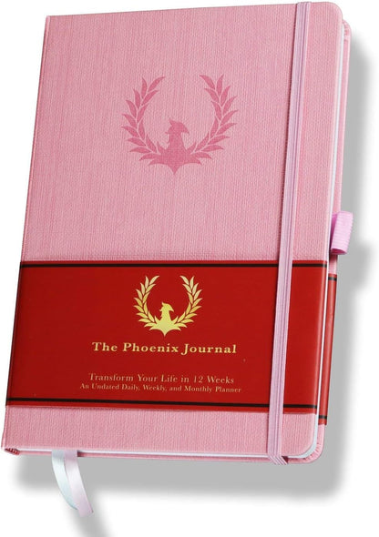 The Phoenix Journal - Quarterly Goal Planner, Daily Planner Journal & Organizer for Goal Setting, Productivity & Focus - Undated 12 Week Planner, Weekly & Monthly Planning, Habit Tracking - Hardcover - Black