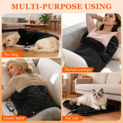 UTK Far Infrared Heating pad for Neck and Shoulders, 30s Fast Heating | 6X Deeper Pain Relief, 8 Heat Settings, 4H Auto-Off, Extra Large 24" x 20", Hands-free with Adjustable Strap, Gifts for Women