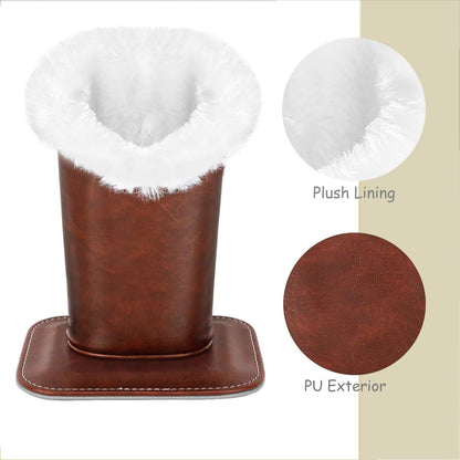 MoKo Eyeglasses Holder, Modern Velvet Plush Lined PU Leather Household Magnetic Holder Protective