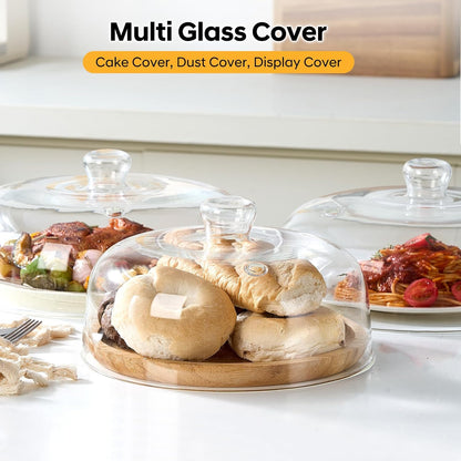 EliteVibe All Glass Microwave Cover, 10" Microwave Splatter Cover for Food | 5" Height With Handle, All-Glass, 3.5" Inner Height, Fits Plates & Bowls, Vented Lid, Oven, Dishwasher & Refrigerator Safe