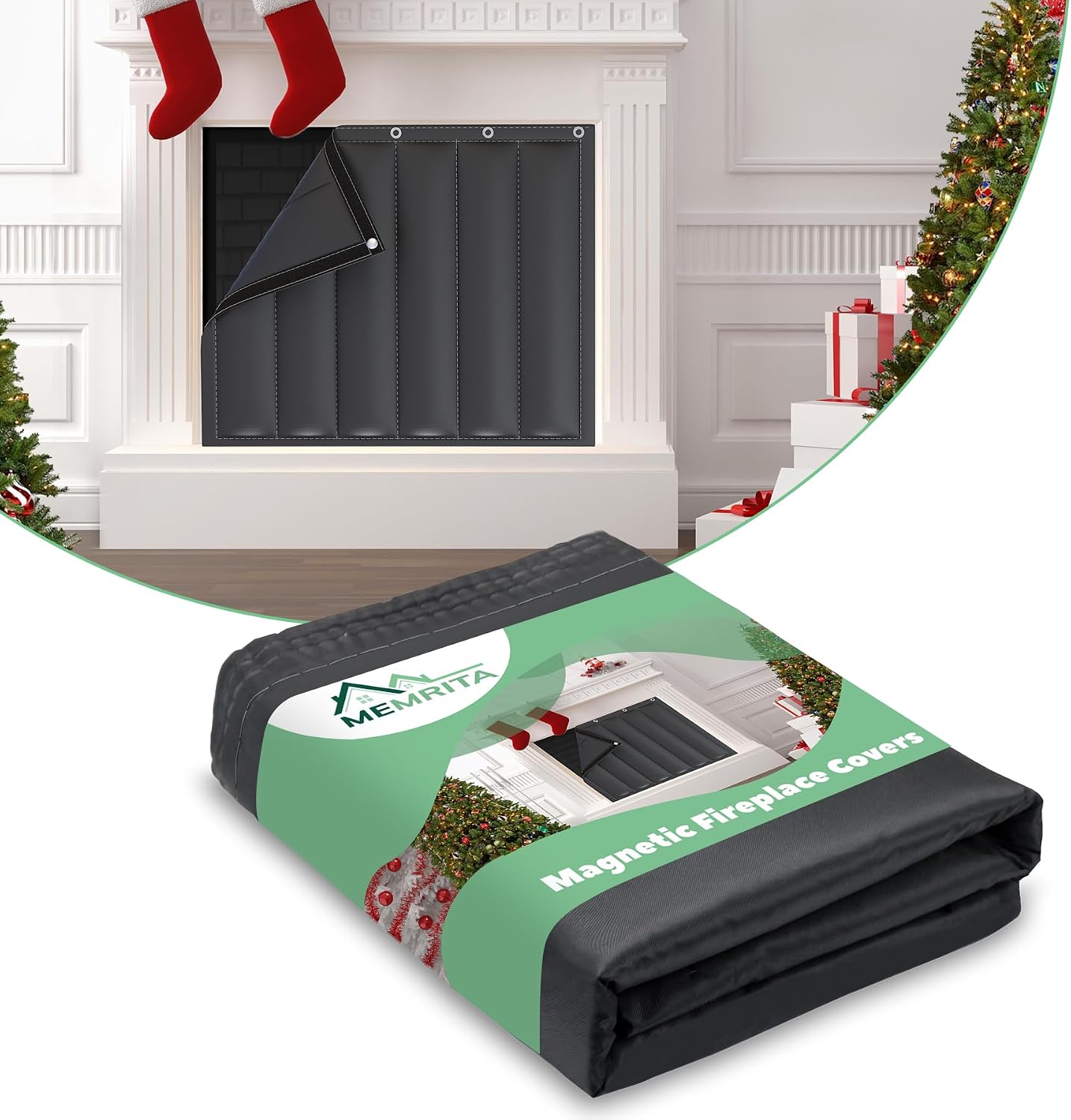 Magnetic Fireplace Covers for Stopping Heat Loss,4-Layers Insulated Fireplace Draft Stopper Blanket,Magnet Fireplace Blanket for Inside Fireplace,Fireplace Draft Blocker,39''W x 32''H(1x0.82m)