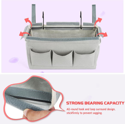 Bedside Caddy, Bedside Storage Bag Hanging Organizer for Bunk Dorm Bed Rail | Bed Caddy with Hooks, Top Bunks and Dorm Essentials for Water, Tissues, Tablets, Books, Phones, Remotes and Other Necessories