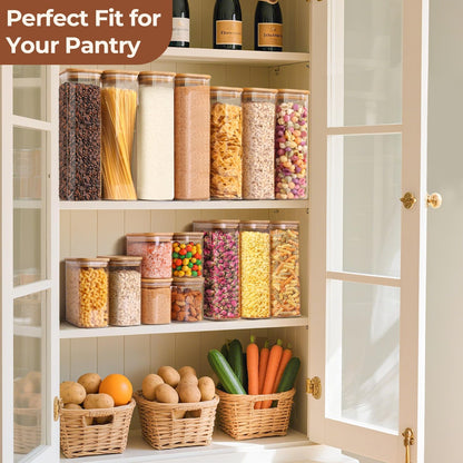ComSaf Spice Jars 8oz Set of 6, Small Seasoning Containers with 9 Labels | Small Glass Jars With Labels, Empty Rectangle Canisters, Spice Rack Organization, Loose Tea, Herb, Powder, Dry Good, BPA Free