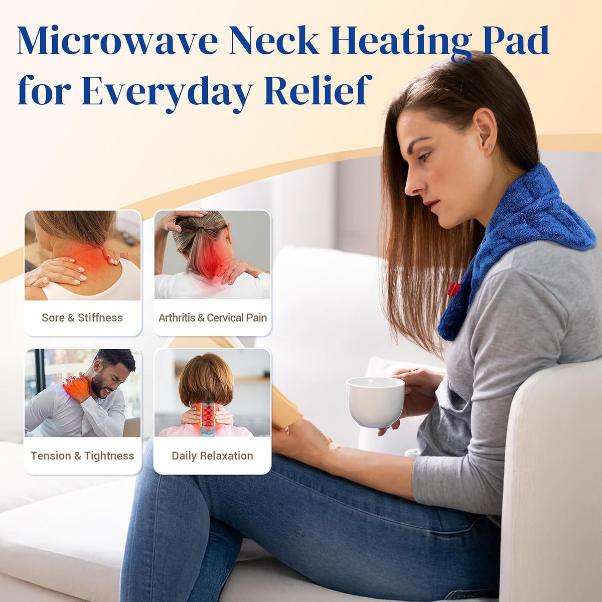 Comfytemp Microwave Heating Pad for Neck Pain Relief, Moist Therapy, 33"x4"