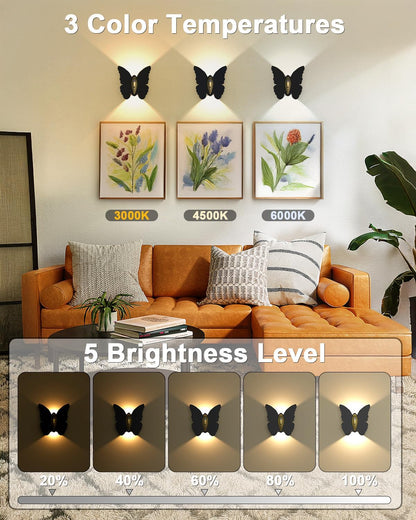 Eneru Motion Sensor Wall Sconce Set of 2, Rechargeable Wall Lights, Indoor