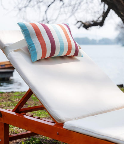 Outdoor Neck Pillow for Recliner,Patio Chaise Lounge Waterproof Headrest Pillow with Adjustable Elastic Stripe,Small Pillows Attachment for Office Chair,Car Seat Head or Lumbar, Navy Blue 2Pack