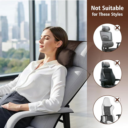 WdFour Velvet Neck & Head Pillow for Recliner Chair, Small Ergonomic Cervical Support Pillow for Home, Office and Travel, Non-Slip Cushion for Tension Relief & Shoulder Comfort (Chocolate)