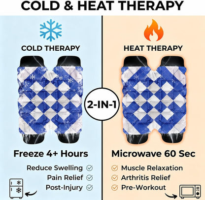 WORLD-BIO Ice Packs for Injuries Reusable, Knee Ice Pack Wrap with Straps, Gel Ice Wrap for Leg Pain Relief, Hot & Cold Compress Therap for Swelling, Water Soak Needed, Light Blue, 1Pack