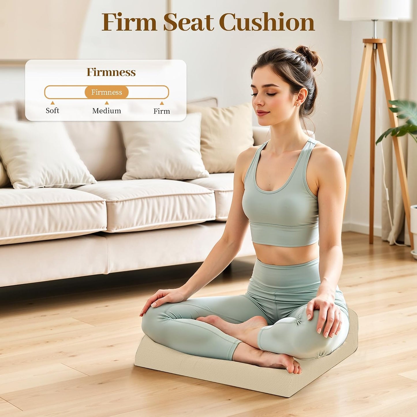 TranquilRelax Memory Foam Seat Cushion for Office Chair, 3-Inch, Black | Medium-firm Support for Long Sitting, Washable Mesh Cover, Non-slip Base, Perfect for Car Seats & Short Drivers