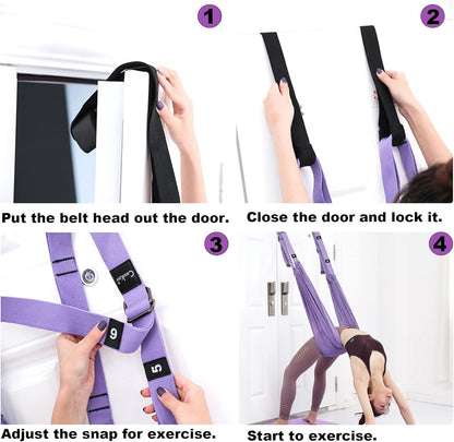 Aerial Yoga Rope for Door,Yoga Door Swing,Leg Stretcher Strap | Stretching Strap,Backbend Training Rope, Flexibility Trainer Stretching Equipment Assist Stretch for Gymnastics