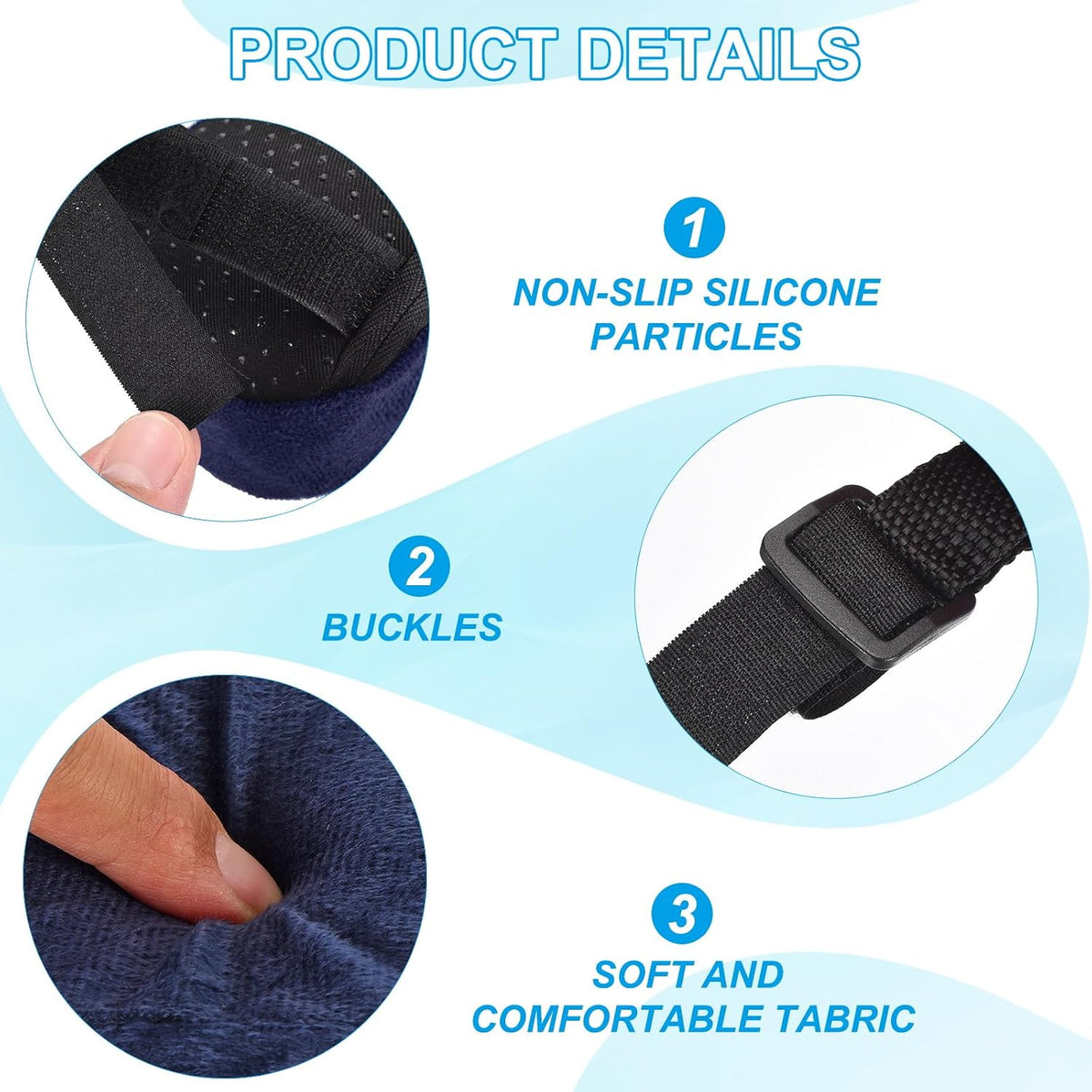PATIKIL Office Chair Arm Pads, 2 pcs Office Chair Arm Cover Soft Office Chair Armrest Pads Memory Foam Cotton Removable Washable for Desk Computer Gaming, Purple Blue