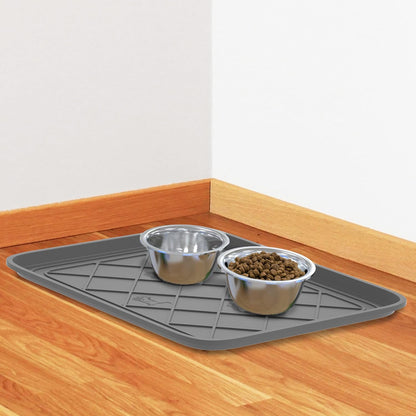 All-Weather Boot Tray - Water-Resistant Plastic Mud Pan, Pet Food Tray, and Outdoor or Indoor Shoe Mat for Entryway by Stalwart (Black)