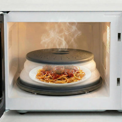 Collapsible Microwave Splatter Cover, Black, 10.5 inch