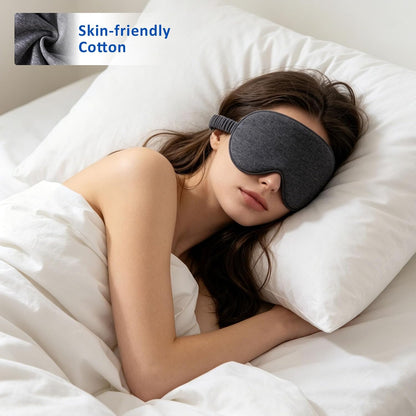 3 Packs Cotton Sleep Eye Masks Effective Light Blocking Soft Blindfold for Men Women with No-Pressure Elastic Strap