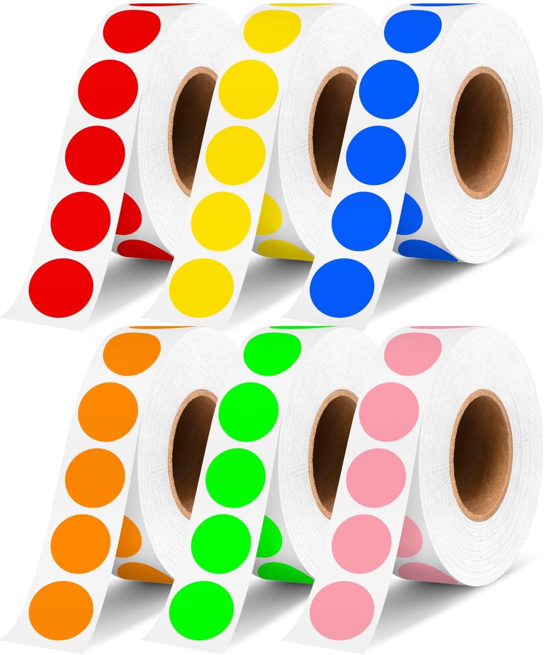 1/2 Inch Round Sticker,4 Rolls 2000Pcs Small Dot Stickers Color-Code Dots | Red+Yellow+Blue+Green 1.3cm Small Stickers Round Color Coding Circle Dots Stickers, Roll Dot Sticker Label for Office Home