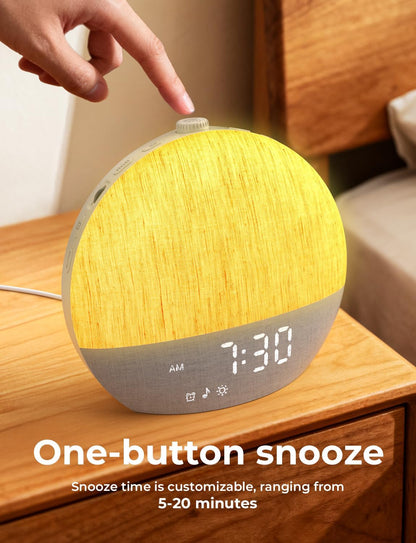 LIORQUE Wake Up Light Sunrise Alarm Clock for Bedrooms with BT Speaker