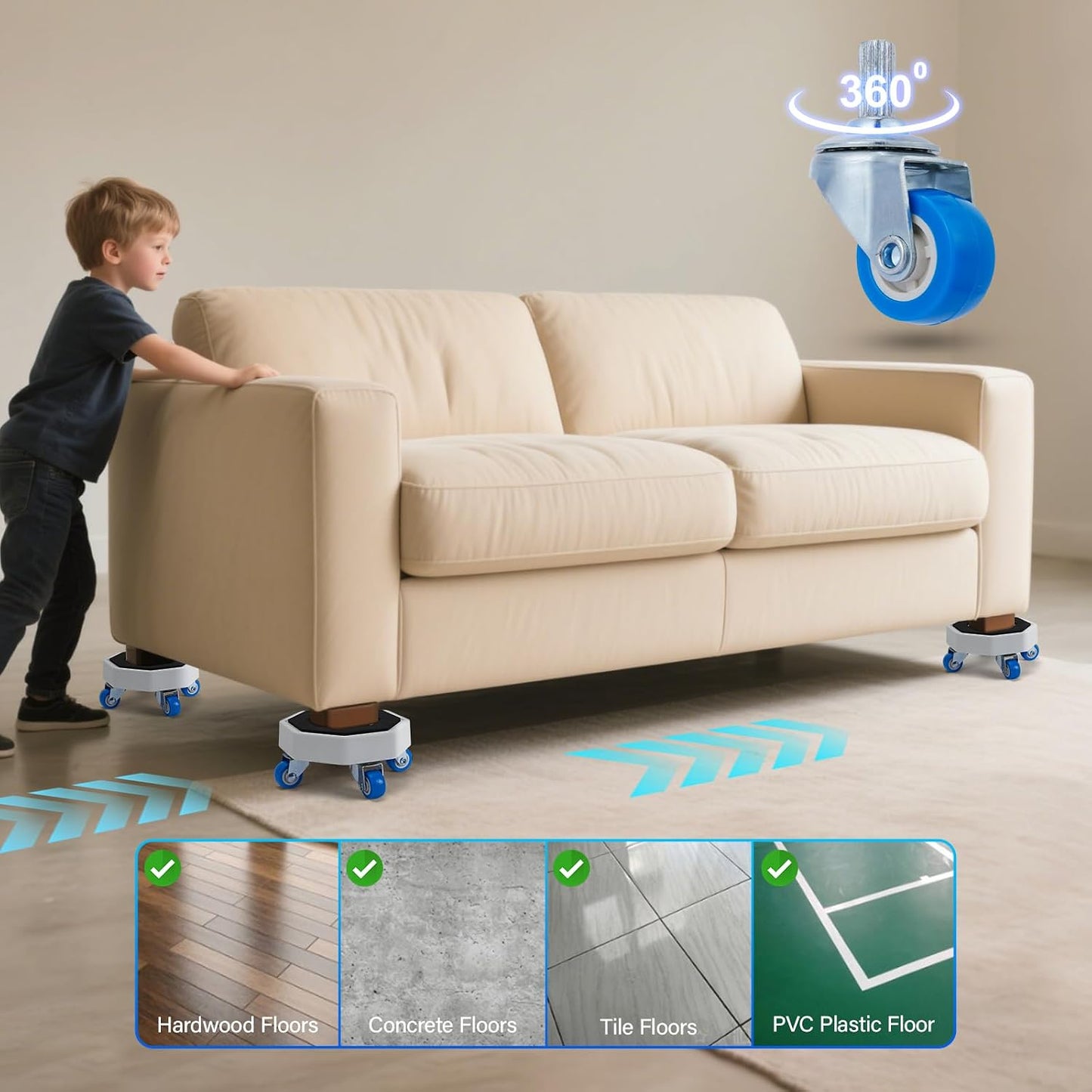 Furniture Sliders Appliance Rollers Furniture Mover with Wheels | Moving System with Roller Set Furniture Movers with Wheels Heavy Duty Appliance Roller Dolly for Couches appliance mover