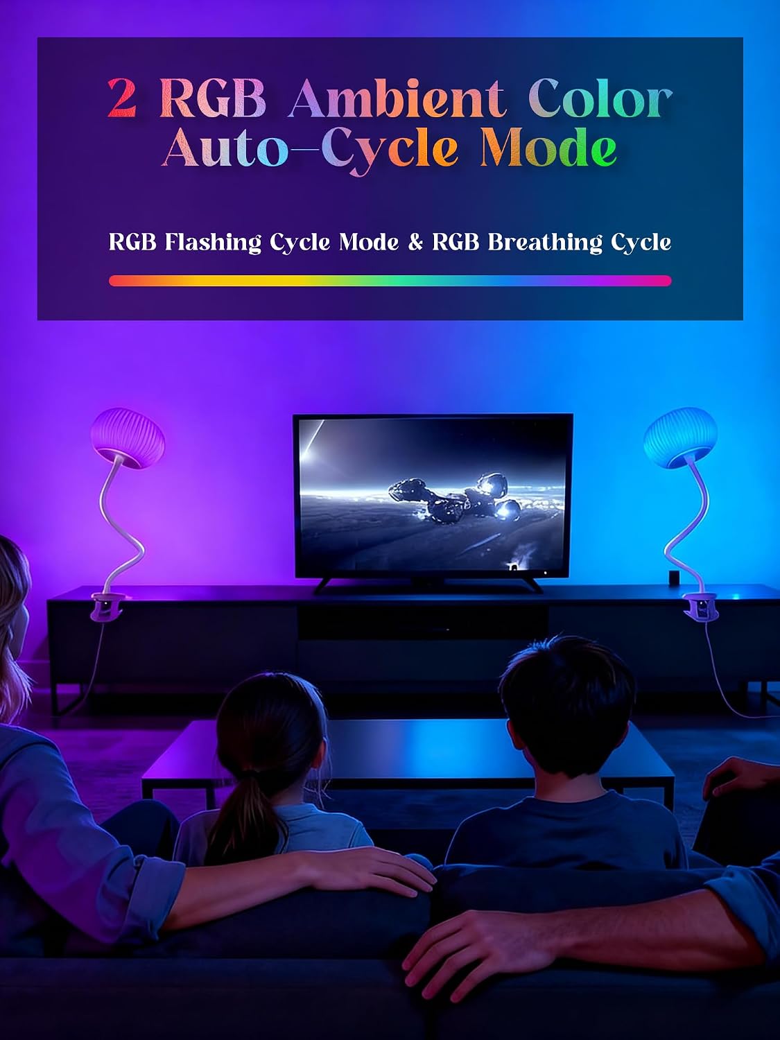 Clip on Lamp, 10 RGB Colors+10 Brightness Clip on Desk Lamp for Dorm Lamp