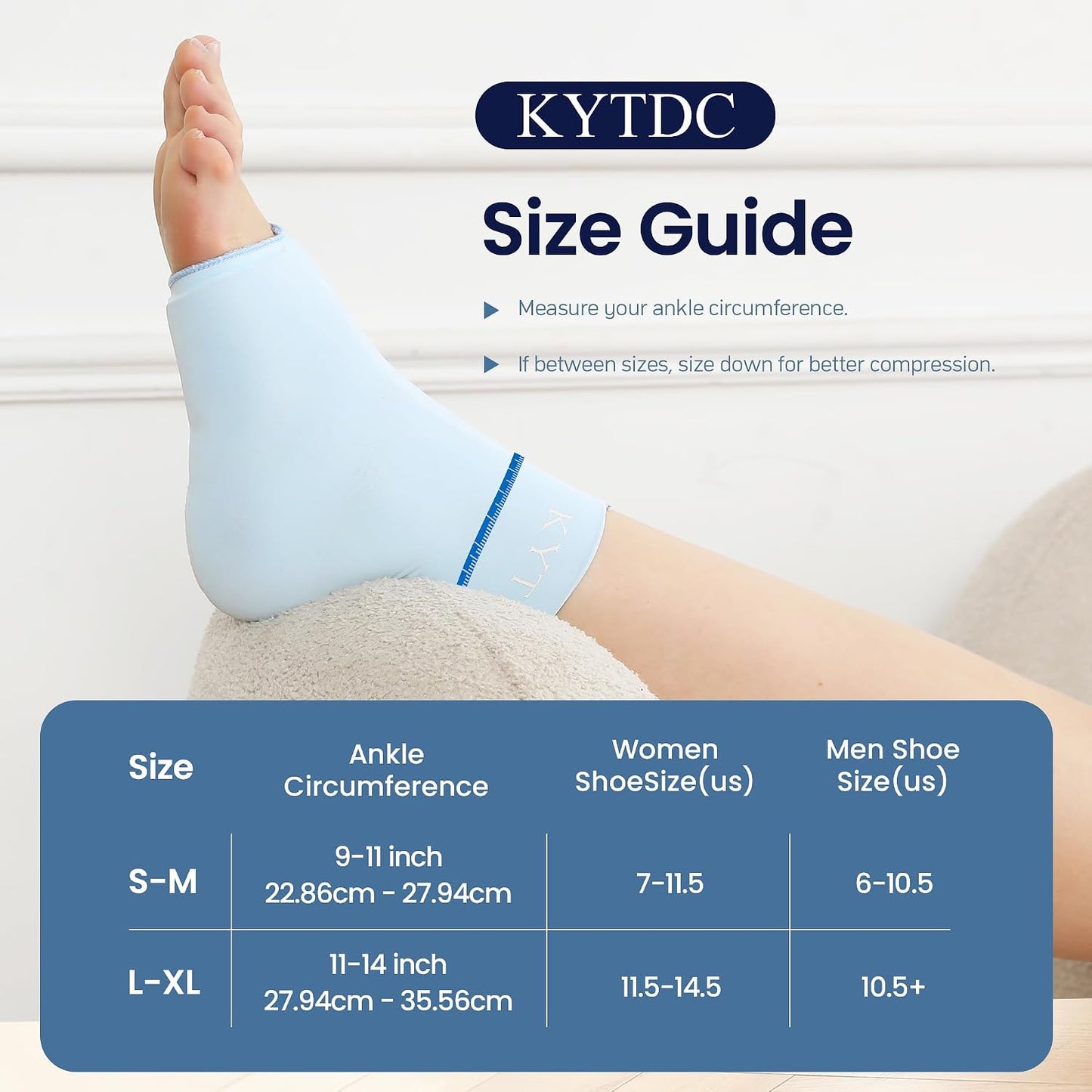 Ankle Ice Pack Wrap for Swelling & Sprained Ankle, Blue, Small+Ice Packs | Reusable Gel Ice Pack for Hot & Cold Therapy - Compression Sleeve for Swelling, Achilles Tendonitis,Plantar Fasciitis