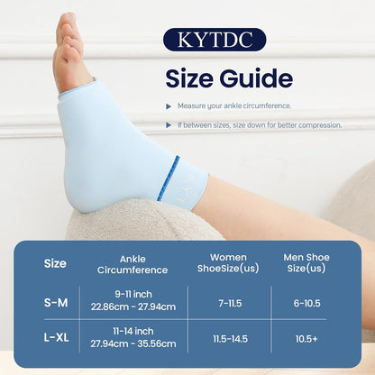 Ankle Ice Pack Wrap for Swelling & Sprained Ankle, Blue, Small+Ice Packs | Reusable Gel Ice Pack for Hot & Cold Therapy - Compression Sleeve for Swelling, Achilles Tendonitis,Plantar Fasciitis