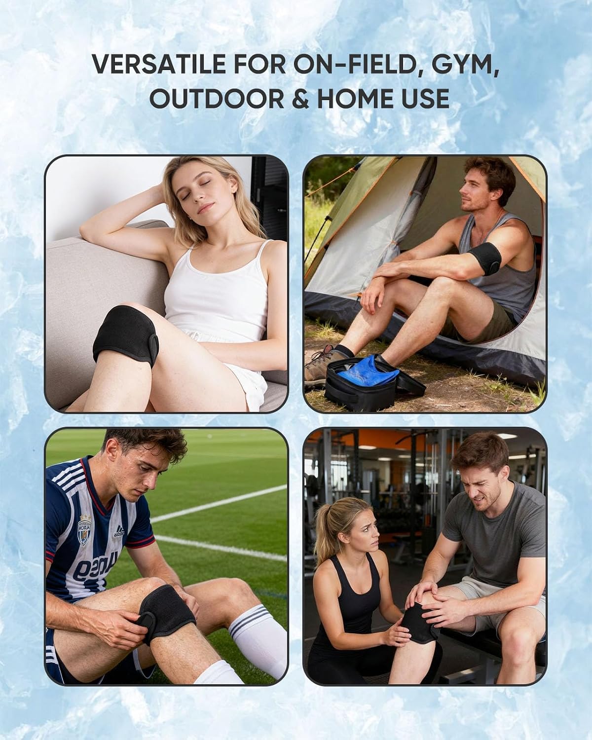 Reusable Ice Pack Wrap Kit for Knee, Long Lasting Cold Packs