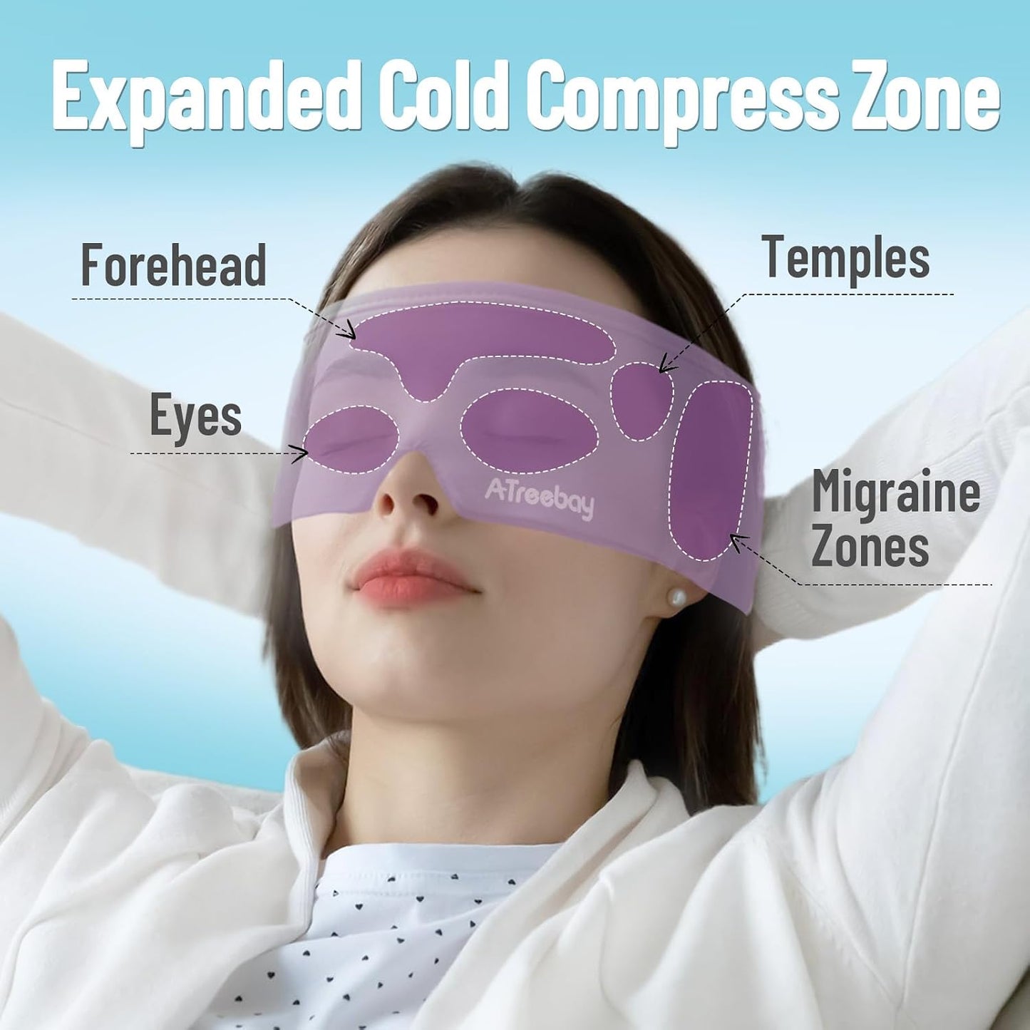 Cooling Eye Mask, Cold Eye Mask for Puffiness, Reusable Ice Eye Masks for Dark Circles And Puffy Eyes, Relieve Your Migraines and Headaches with Gel Eye Masks Therapy, Long-Lasting Comfort, Light Blue