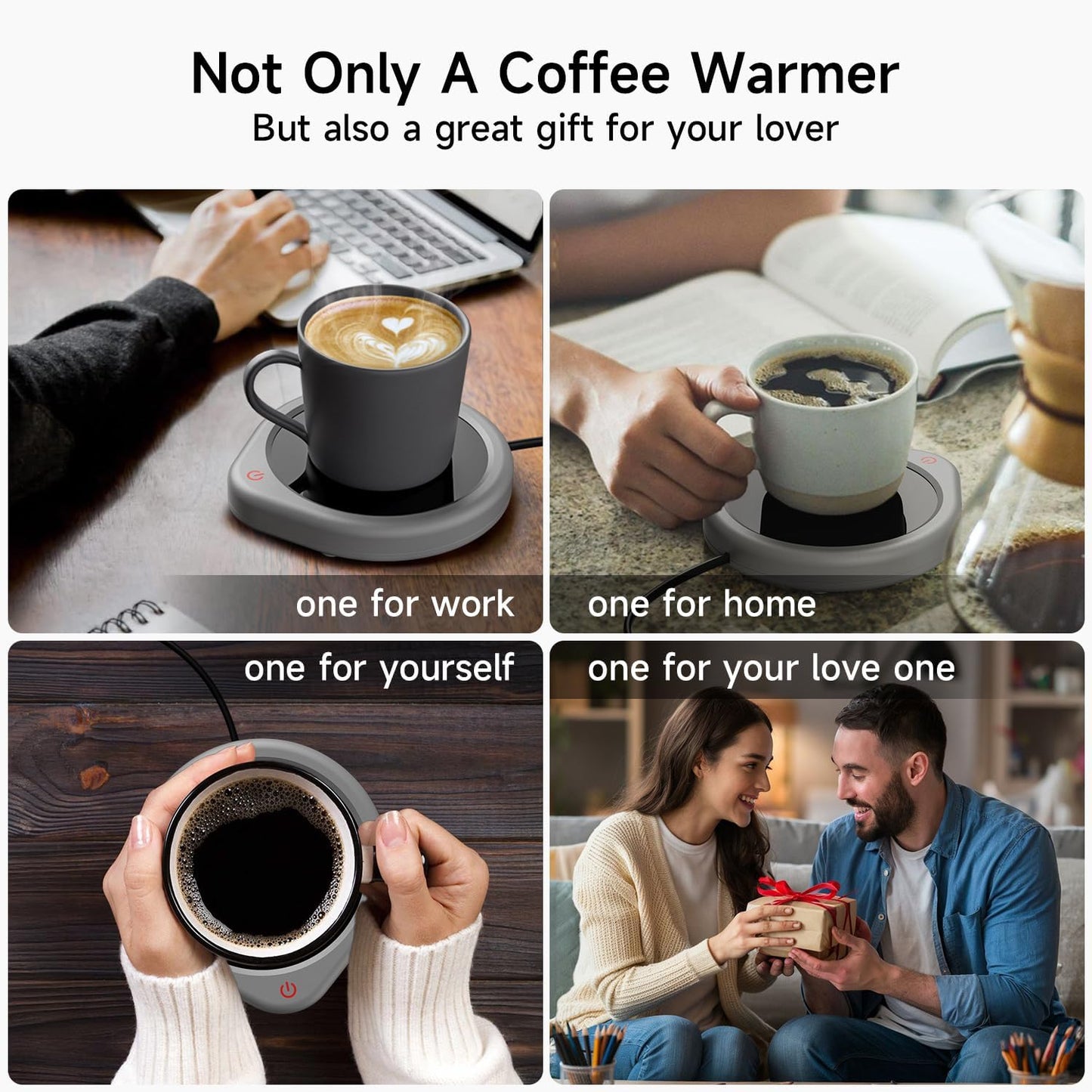 Coffee Mug Warmer, Cup Warmer for Desk with Auto Shut Off Smart Temperature Settings, Electric Beverage Tea Water Milk Heater for All Cups and Mugs, Heating Plate Candle Wax Warmer