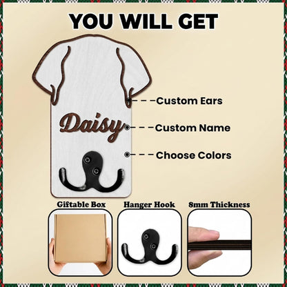 Dog Leash Holder Wall Mount, Pet Harness Hanger with Scrabble Letters, Dog Collar Organizer for Entryway, Memorial Cat Leash Holder for Wall, Pet Loss Gifts, Keepsake, Home Decor PF212-NAT