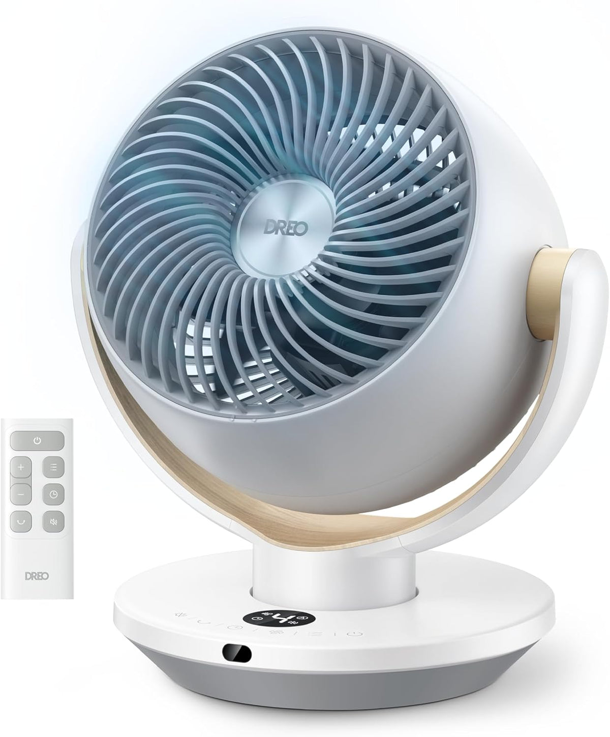 DREO Fan for Bedroom, Desk Air Circulator Fans with Remote, 11 Inch Table Fan for Whole Room, 65ft Powerful Airflow, 120° Vertical Manual and 90° Oscillating, 4 Speeds, 8H Timer, 25dB Quiet, Home
