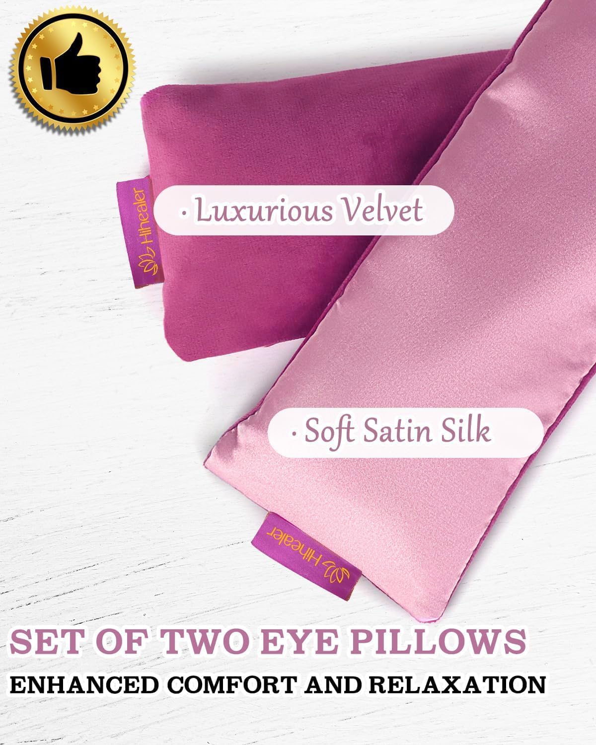 Relaxation Gifts for Women, Weighted Eye Mask for Sleeping, Yoga, Spa, Meditation, Lavender Eye Pillow Heated for Headache, Sinus & Dry Eyes Relief, Moist Heat Mask, Birthday Gifts for Mom (Purplex4)