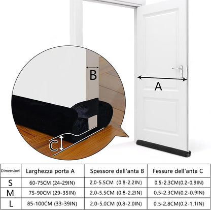 BKSAI Door Draft Stopper for Doors 29-35" No Adhesive Draft Stopper for Bottom of Door Draught Excluder Under Door Wind Blocker Reduce Noise Draught Excluder Sweep Sound Proof(Black) | No Adhesive, For Bottom of Door, Wind Blocker, Reduce Noise, Sound
