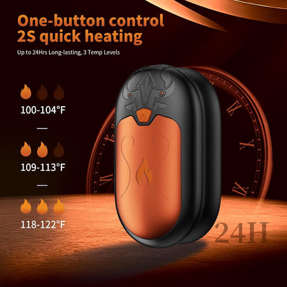 Hand Warmers Rechargeable 2 Pack, 2-in-1 Magnetic Electric Hand Warmer, 3 Heat Settings, Up to 24H, USB-C Reusable Portable Pocket Heater for Camping, Hunting, Golf, Skiing, Fishing