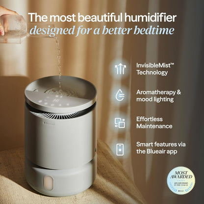 BLUEAIR 3.8L Top-Fill Humidifiers for Bedroom, 1 Gal, DreamWell H38i Grey