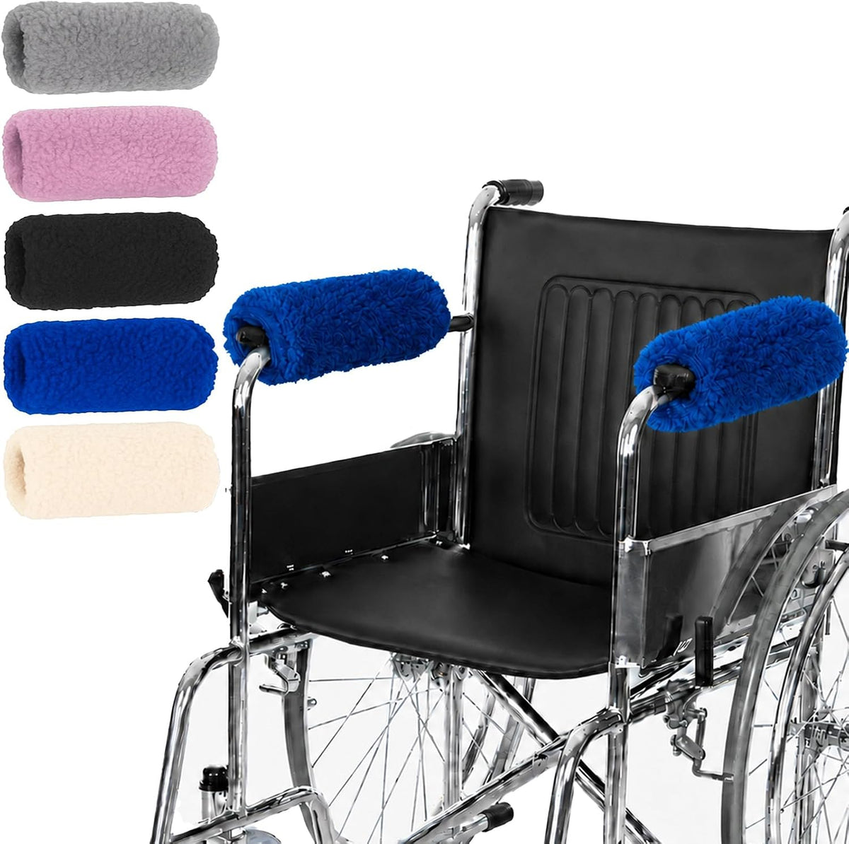 Vive Wheelchair Armrest Pads (2 PCS) - Memory Foam Sheepskin Cushion