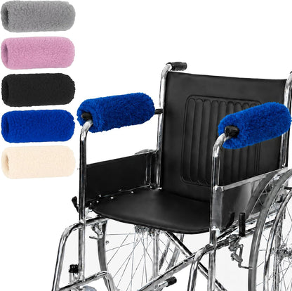 Vive Wheelchair Armrest Pads (2 PCS) - Memory Foam Sheepskin Cushion