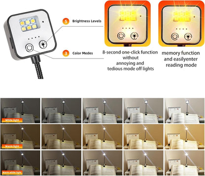 USB-C Rechargeable Book Light for Reading in Bed 3 Pack, LED Book Lights with 3 Color Temperature Reading Light, Easily Clip on to a Small Mini Lightweight Book Lights for Read Book Lovers