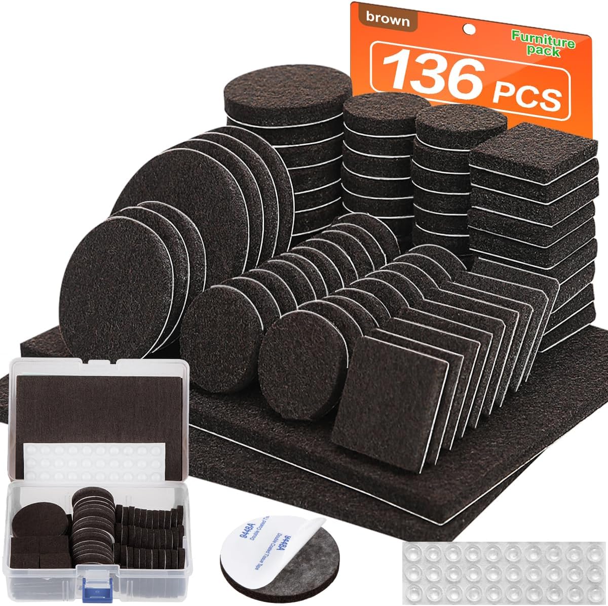 Felt Furniture Pads 300 Pieces, Furniture Pads for Hardwood Floors Black | Self-adhesive felt pads prevent scratches and noise, ideal for chair legs, suitable for hardwood floors and indoor furniture