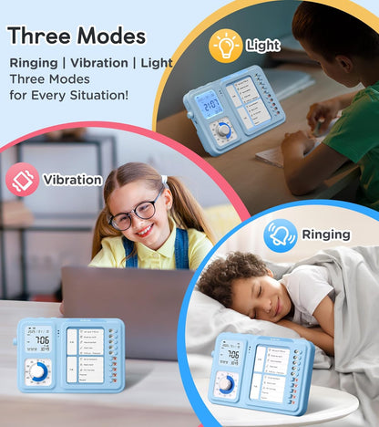 3-in-1 Visual Timer & ADHD Tool for Kids|Adults | Task Timer with Chore Chart Board, Visual Schedule for Kids Autism, Daily Checklist for Home, School, Classroom, Desk (White)