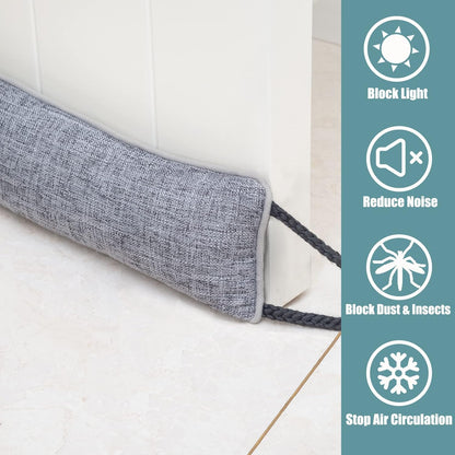 Under Door Draft Stopper Decorative Wind Stopper 36 inch for Door & Window, Weighted Animal Air Draft Stopper for Bottom of Door with Hanging Loops - Brown Dog