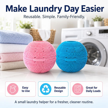 Reusable Laundry Ball for Washing Machine, Reusable Silicone Scrubber with Built-in Filter, Captures Pet Hair, Lint & Dirt, Helps Reduce Tangling, Fabric Safe, 1 Pack(Blue)