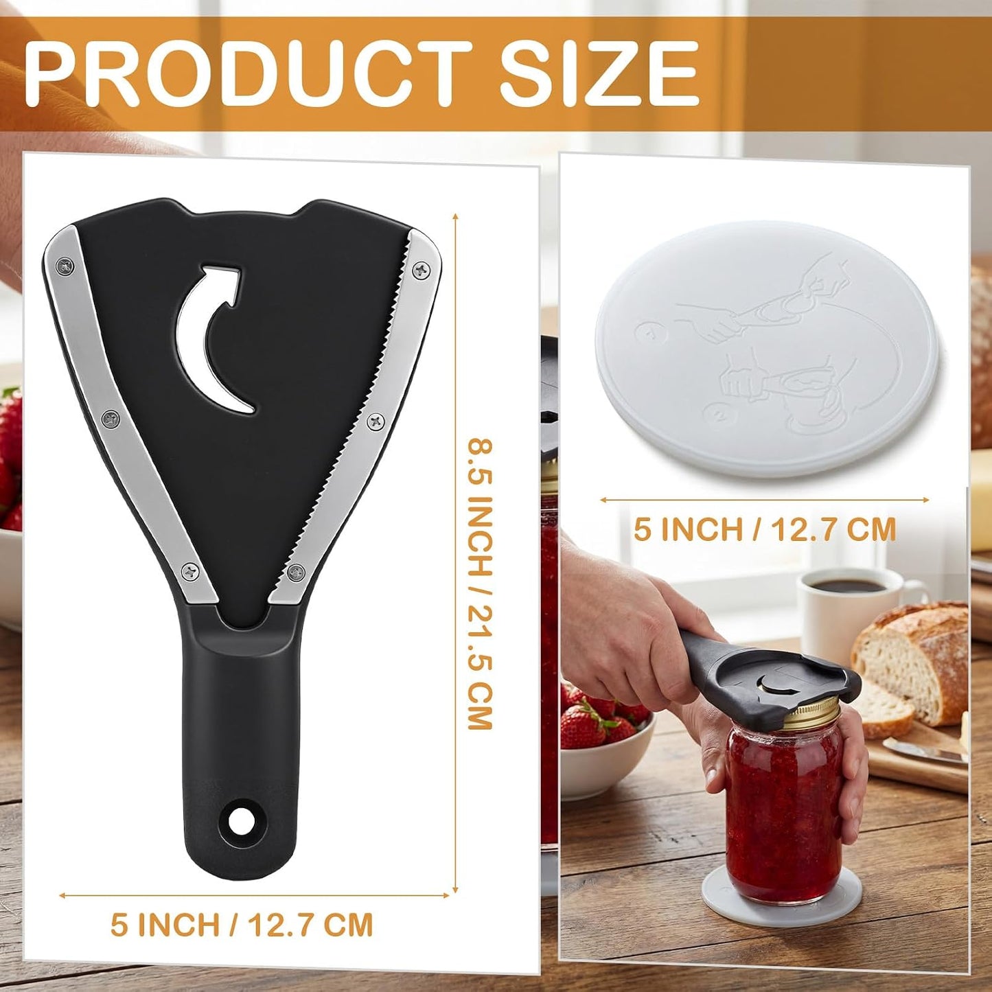 Jar Opener for Weak Hands Non-slip Base Pad Jar Lid Opener for Seniors with Arthritis Heavy-duty Grip for Stuck Jars and Tight Lids Kitchen Gift for Parents